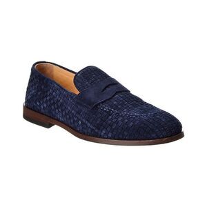 Brunello Cucinelli Woven Suede Loafer, Blue
